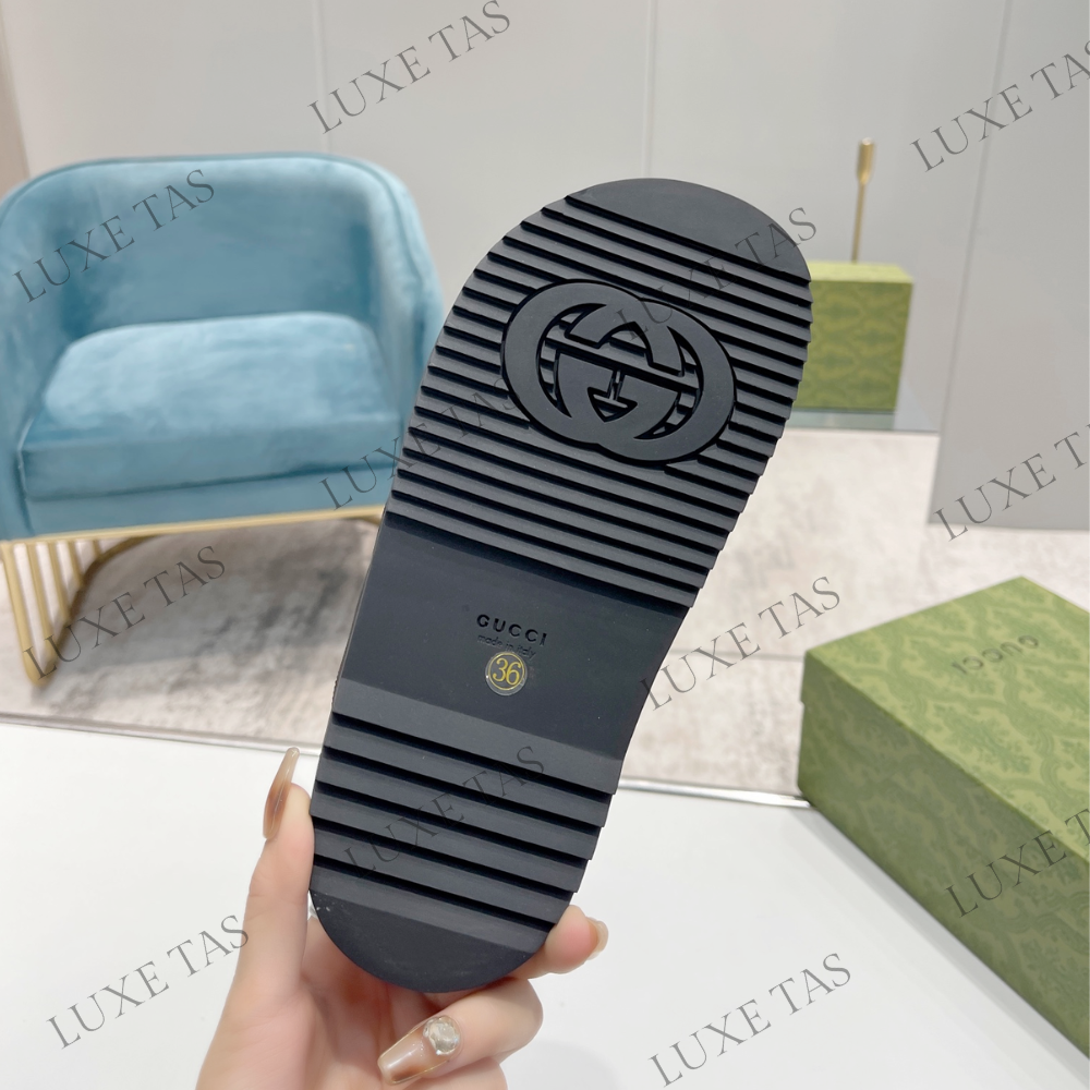 Black and White G Sandal - Designer Slides & Sandals for Women