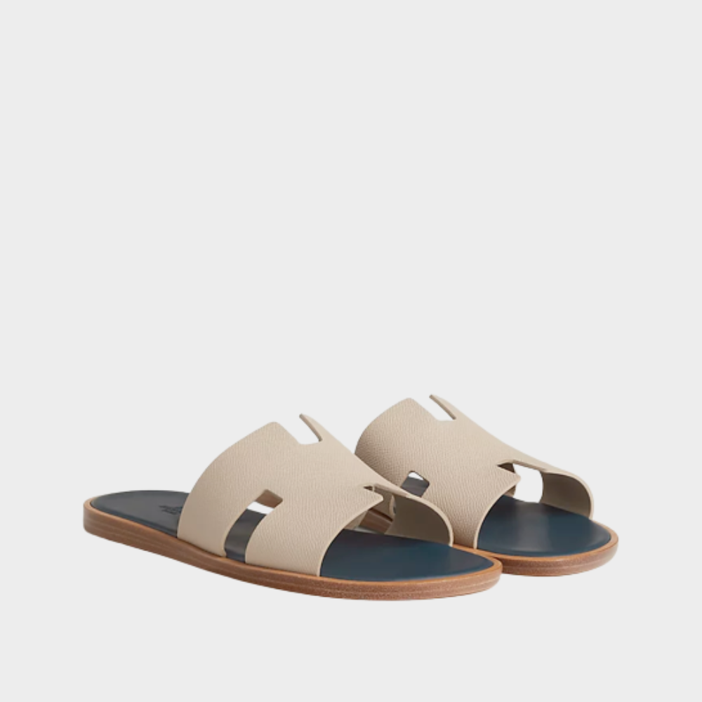 Blanc Gomme / Bleu Céleste Izmir Sandal - Designer Slides & Sandals for Men