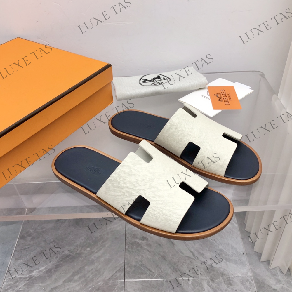 Blanc Gomme / Bleu Céleste Izmir Sandal - Designer Slides & Sandals for Men