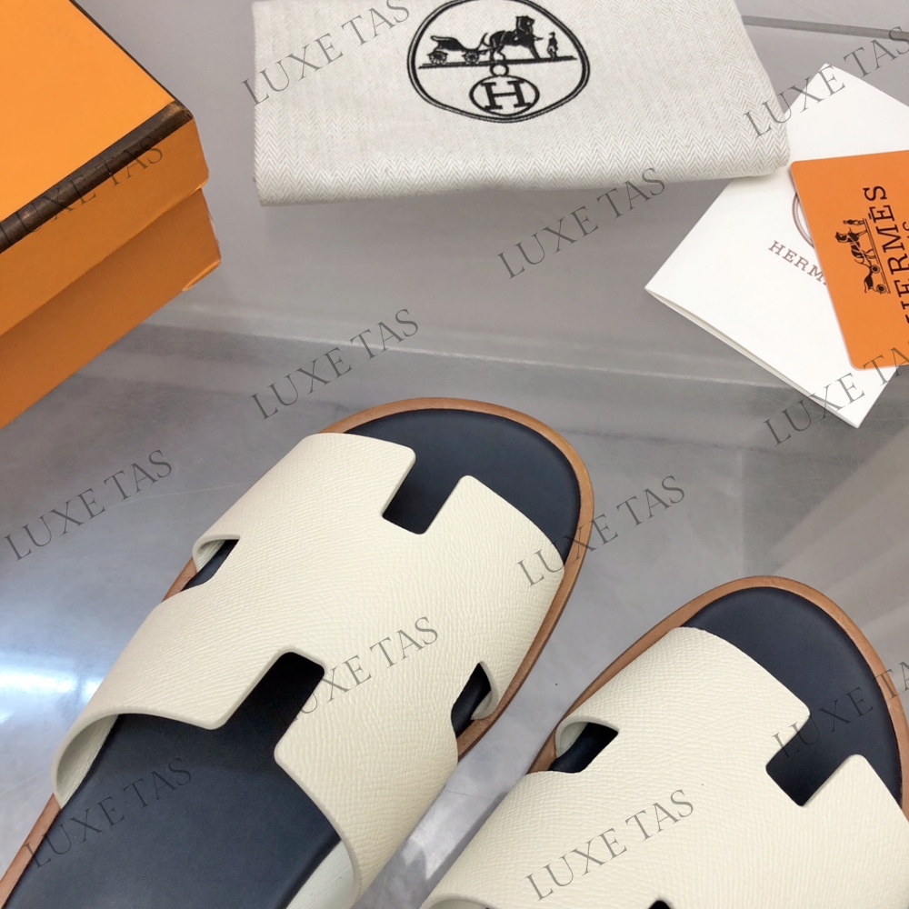 Blanc Gomme / Bleu Céleste Izmir Sandal - Designer Slides & Sandals for Men