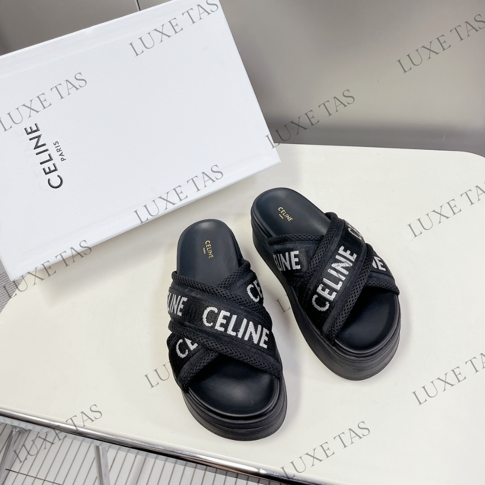 Block Slide In Mesh & Textile With C Jacquard - Designer Slides & Sandals for Women