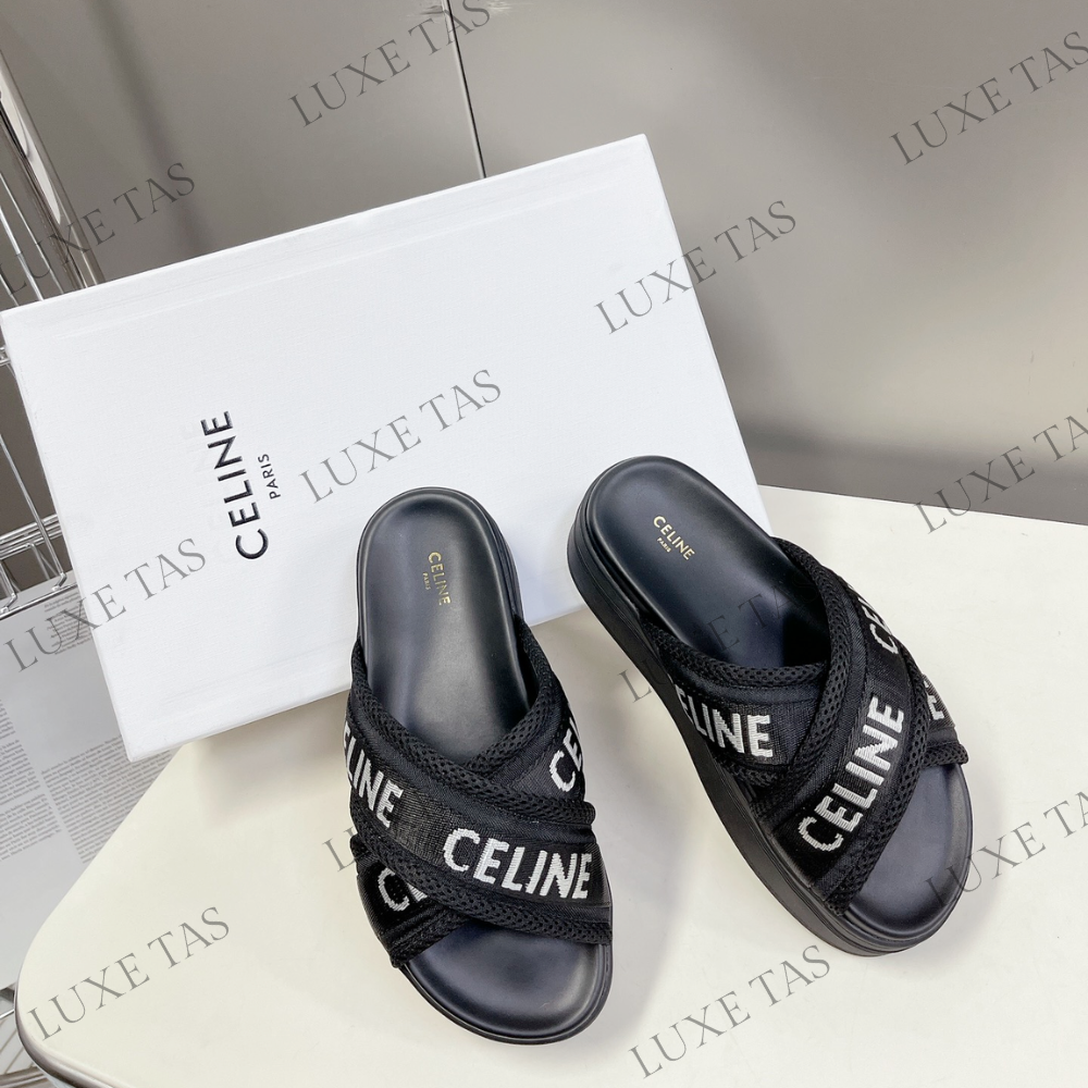 Block Slide In Mesh & Textile With C Jacquard - Designer Slides & Sandals for Women
