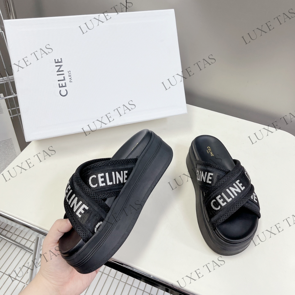 Block Slide In Mesh & Textile With C Jacquard - Designer Slides & Sandals for Women