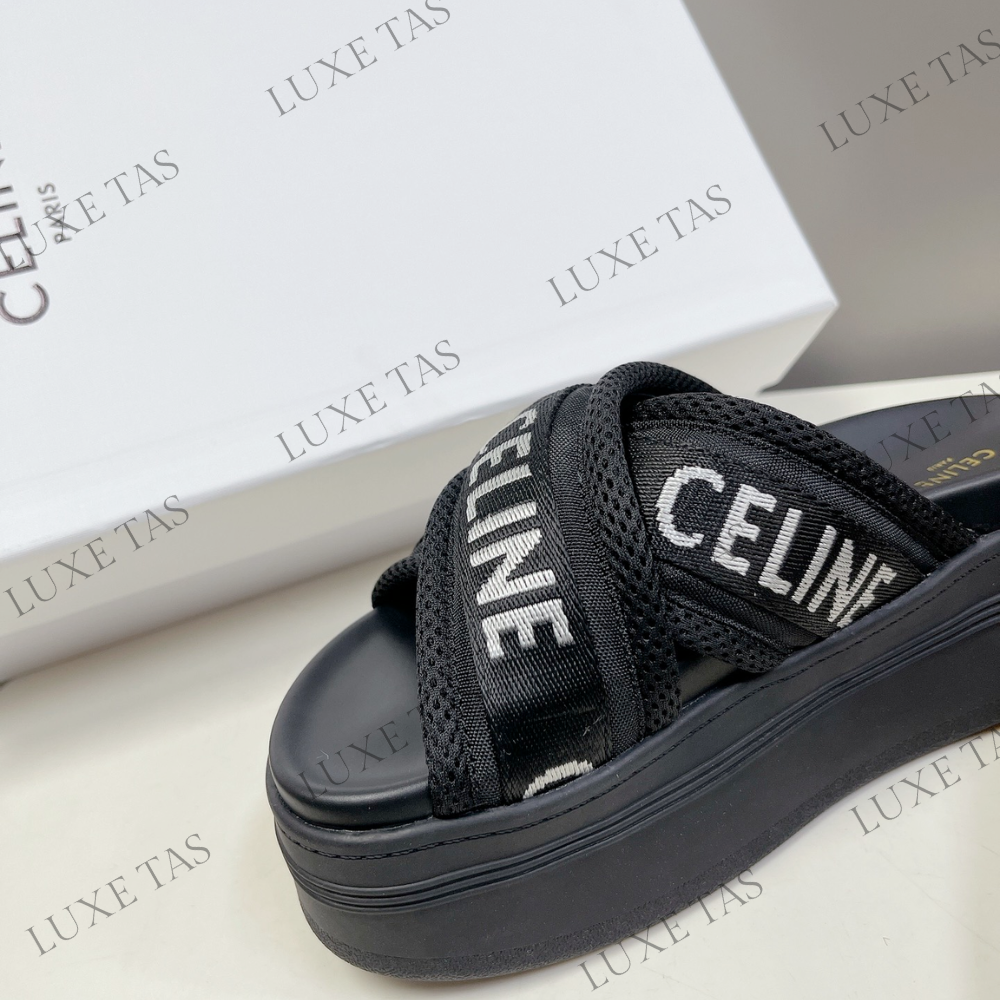 Block Slide In Mesh & Textile With C Jacquard - Designer Slides & Sandals for Women