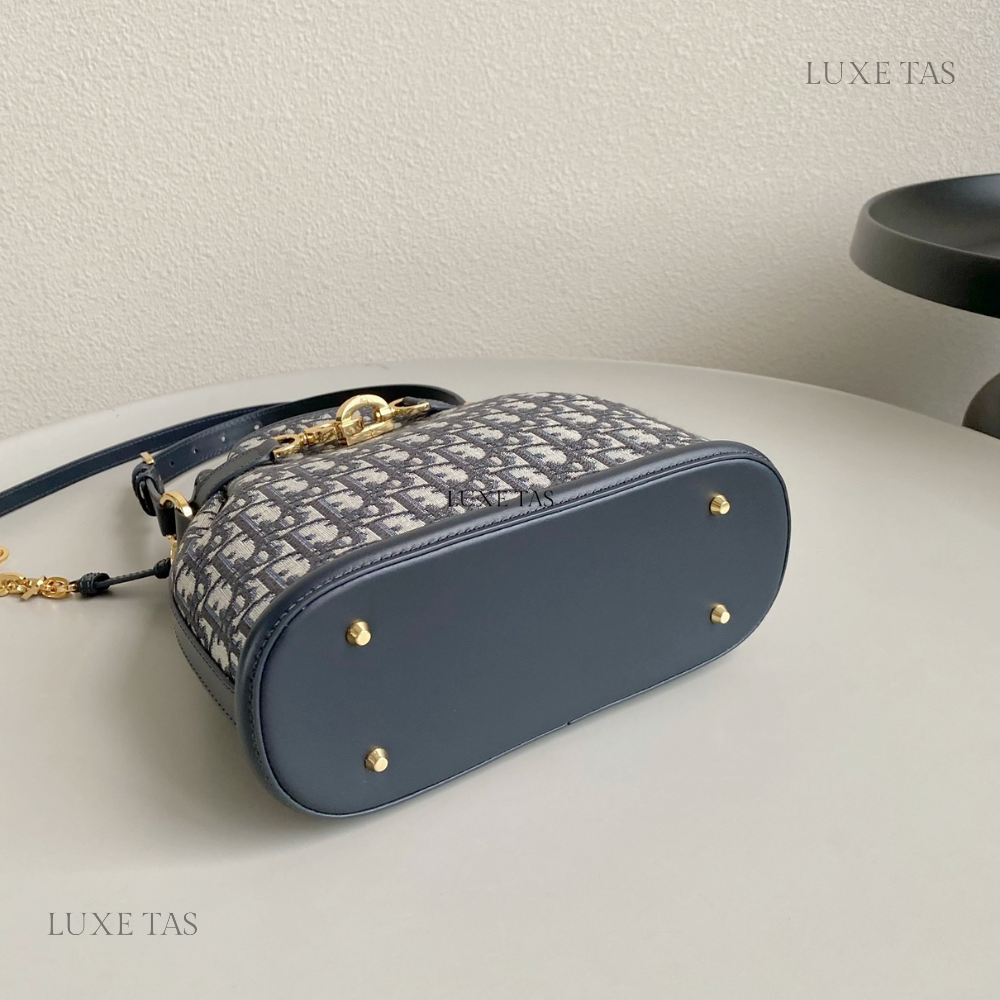 Blue Medium C'est Dior Bag Leather Bucket Bag for Women