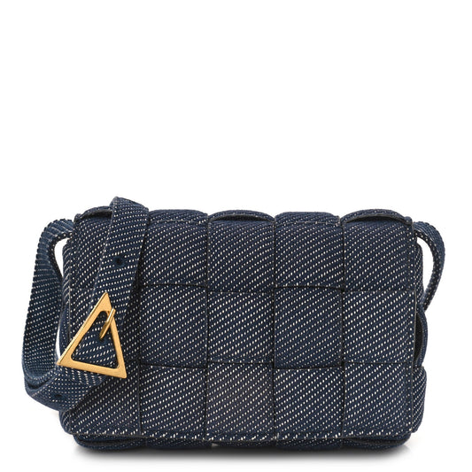 BOTTEGA VENETA DENIM INTRECCIATO PADDED CASSETTE BAG