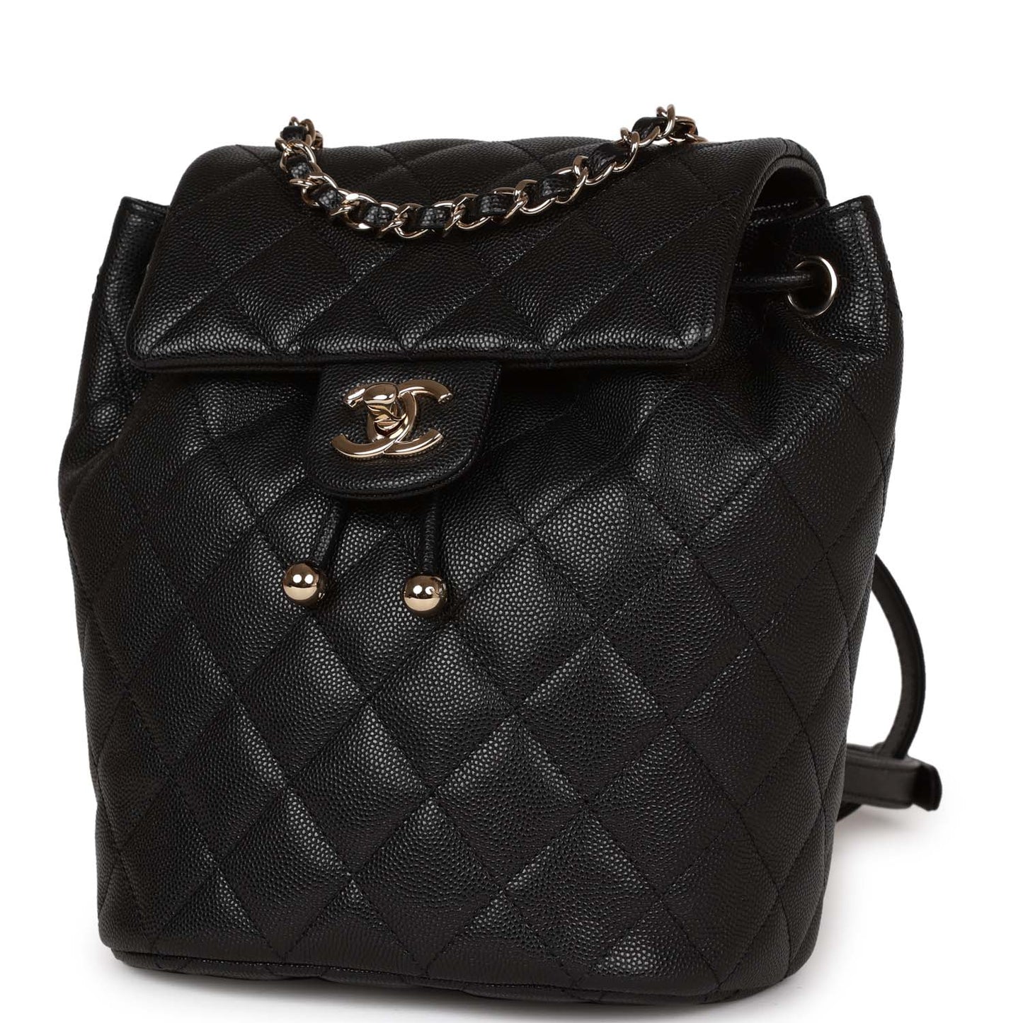 Chanel Mini Urban Spirit Backpack Black Caviar Gold Hardware