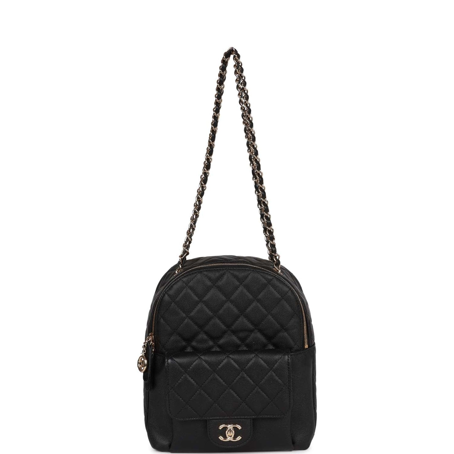 Chanel Large Backpack Black Caviar Light Gold Hardware