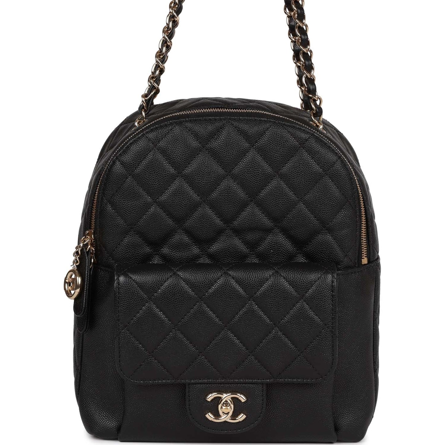 Chanel Large Backpack Black Caviar Light Gold Hardware