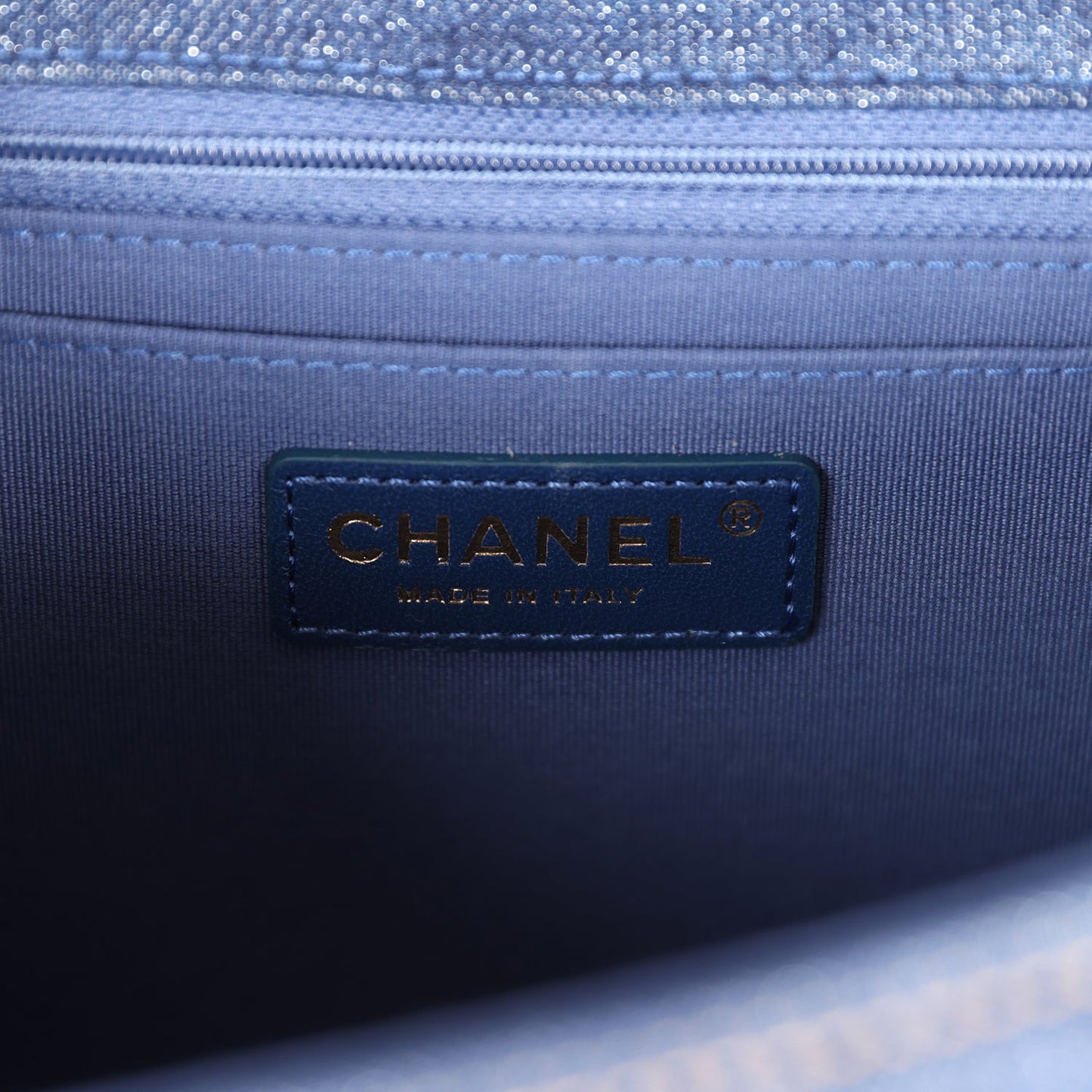 Chanel Square Flap Backpack Blue Denim Antique Gold Hardware