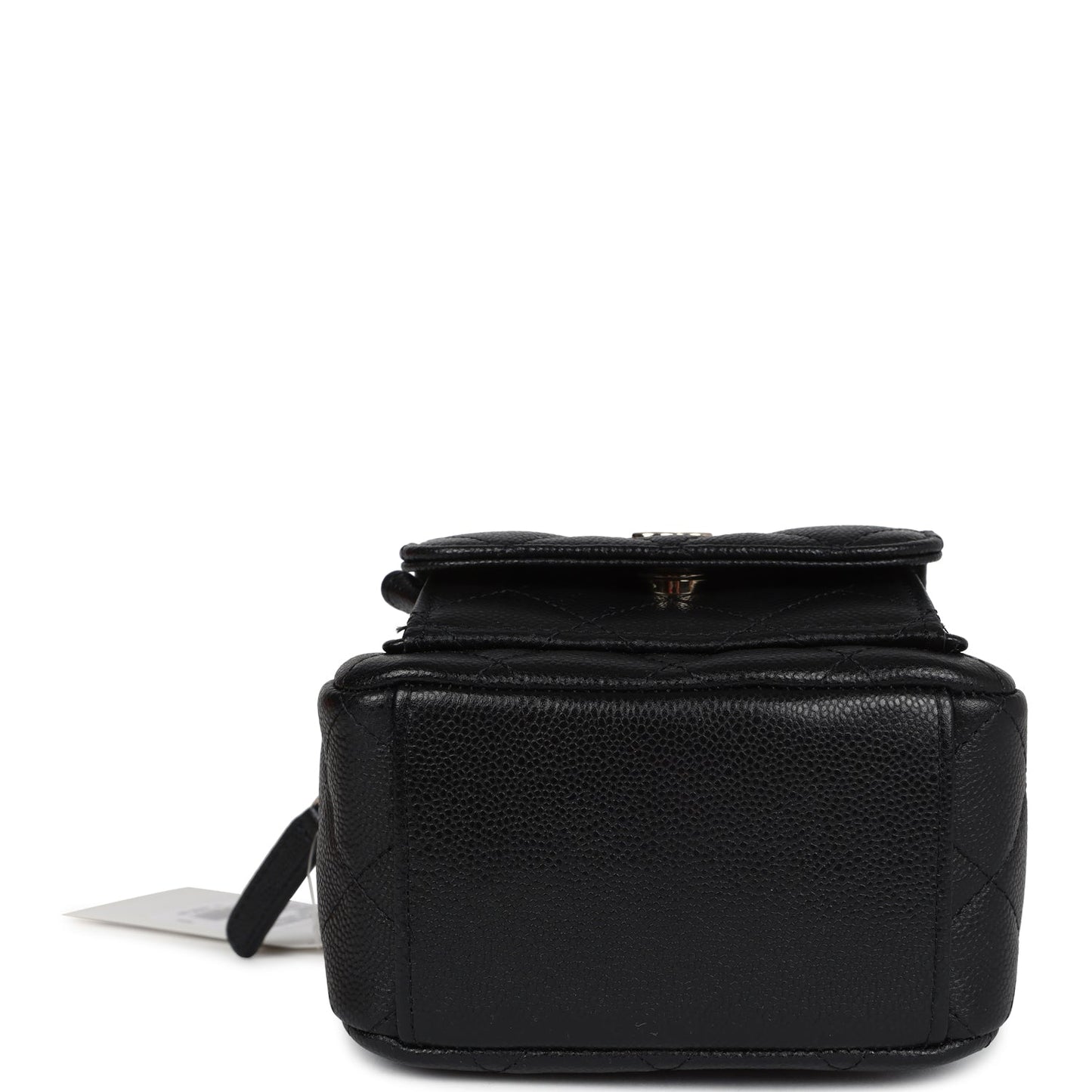 Chanel Mini Phone Holder Backpack with Chain Black Caviar Light Gold Hardware