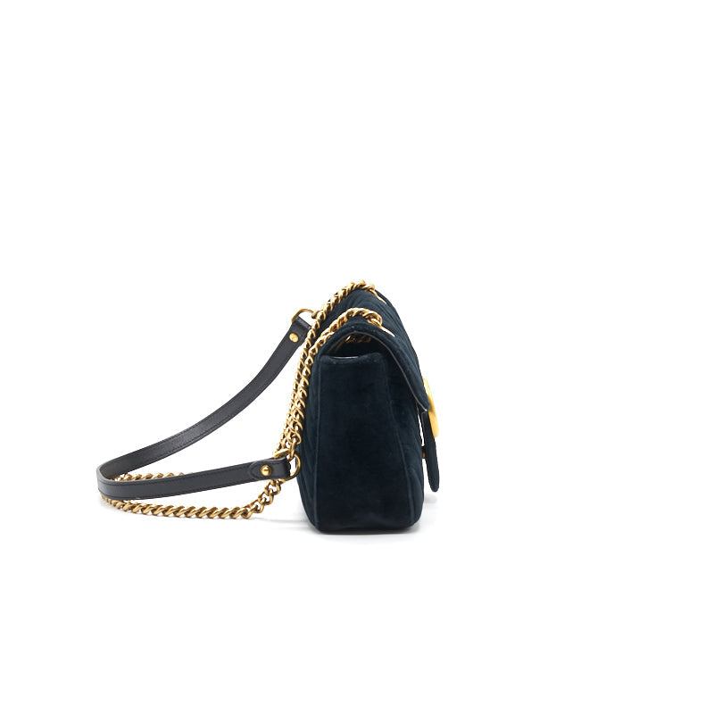 GUCCI SMALL VELVET MARMONT BLACK  26CM