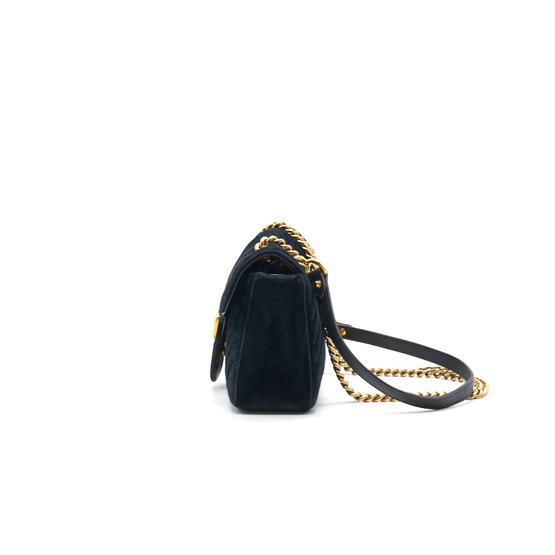 GUCCI SMALL VELVET MARMONT BLACK  26CM