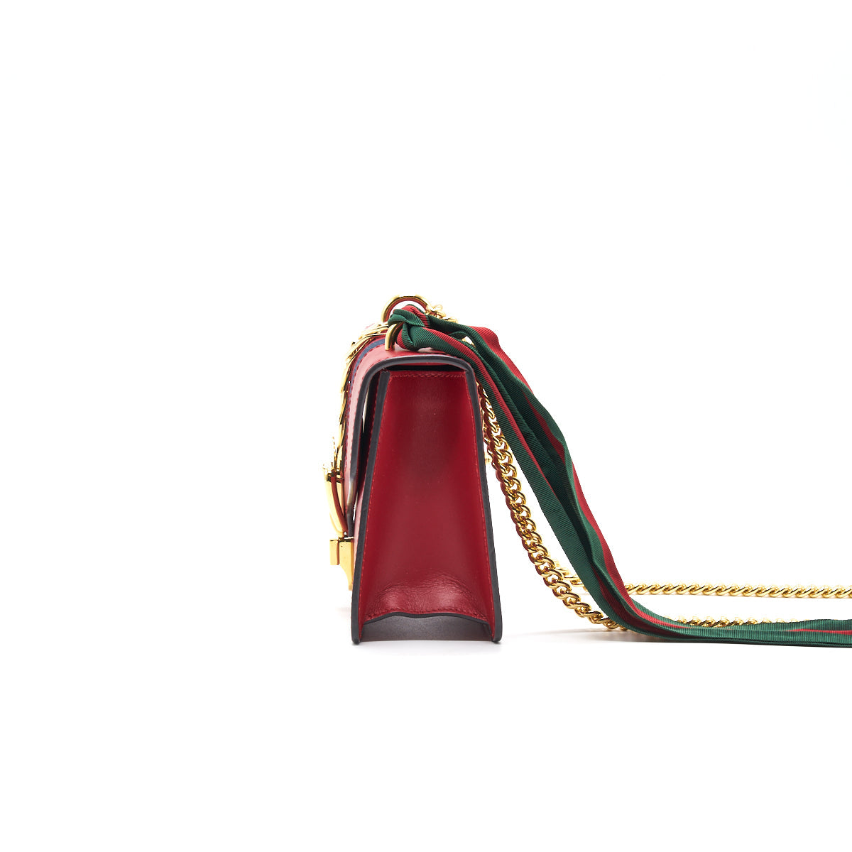 Gucci Sylvie Leather Mini Chain Bag Red