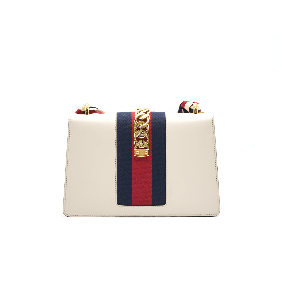 Gucci Sylvie Small Shoulder Bag White  (Leather Strap Missing)