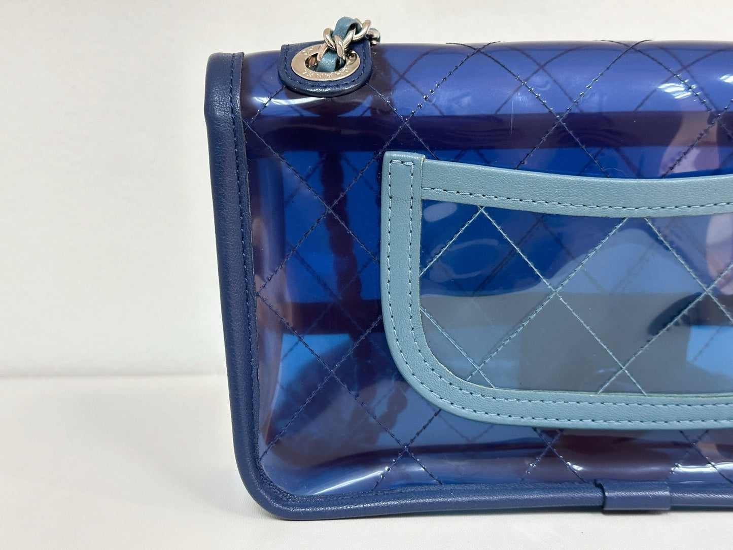 Chanel Blue Coco Splash PVC Small Flap Bag holo 2569