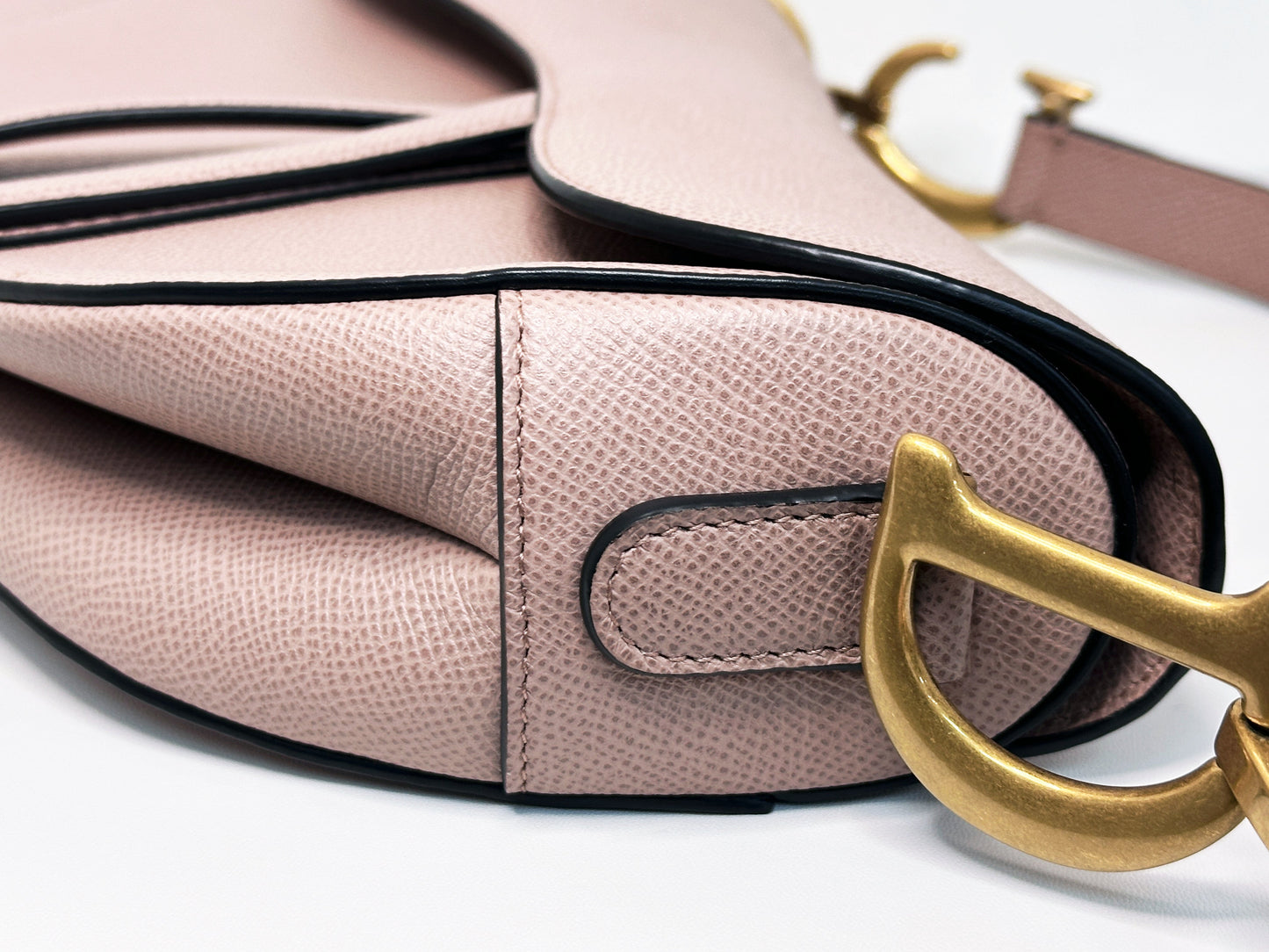 Christian Dior Saddle Bag with Strap Golden Saddle Nude Brush Grained Calfskin 2023 year