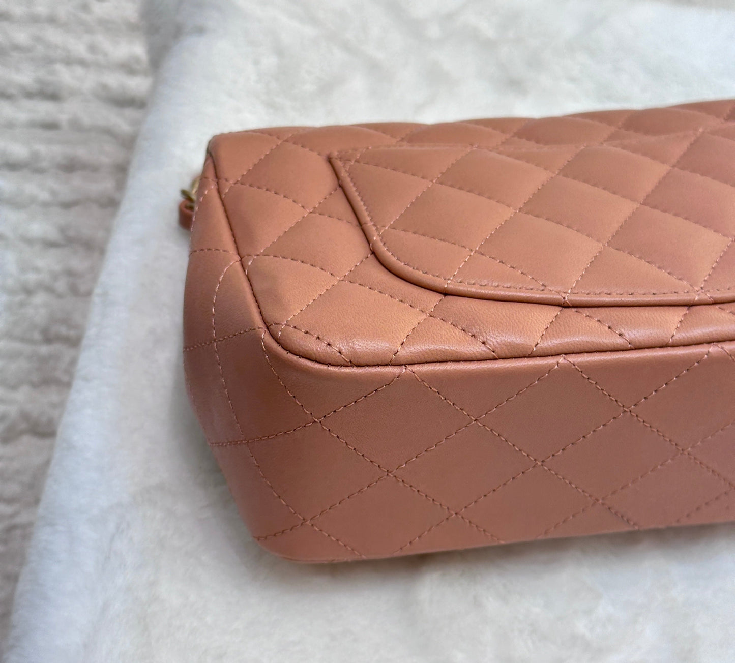 Chanel 2018 Blush Beige Mini Flap Bag with Lucky Charms Stud Embellishment