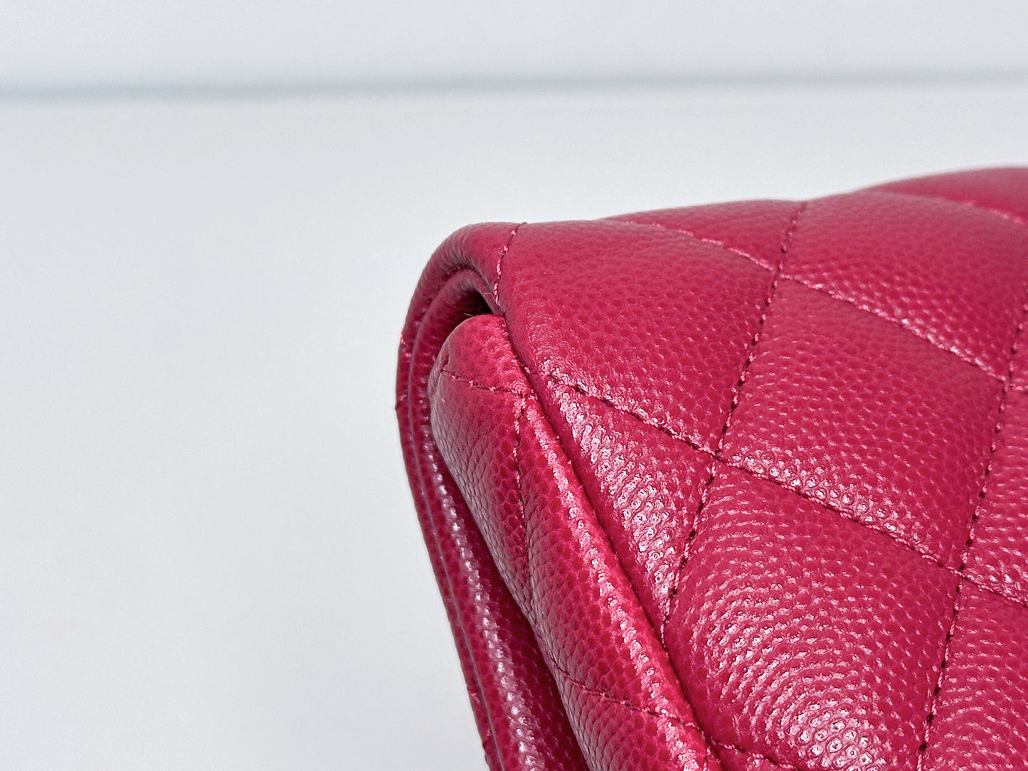 Chanel Flap Clutch Bag Red Caviar SHW 2645 holo card