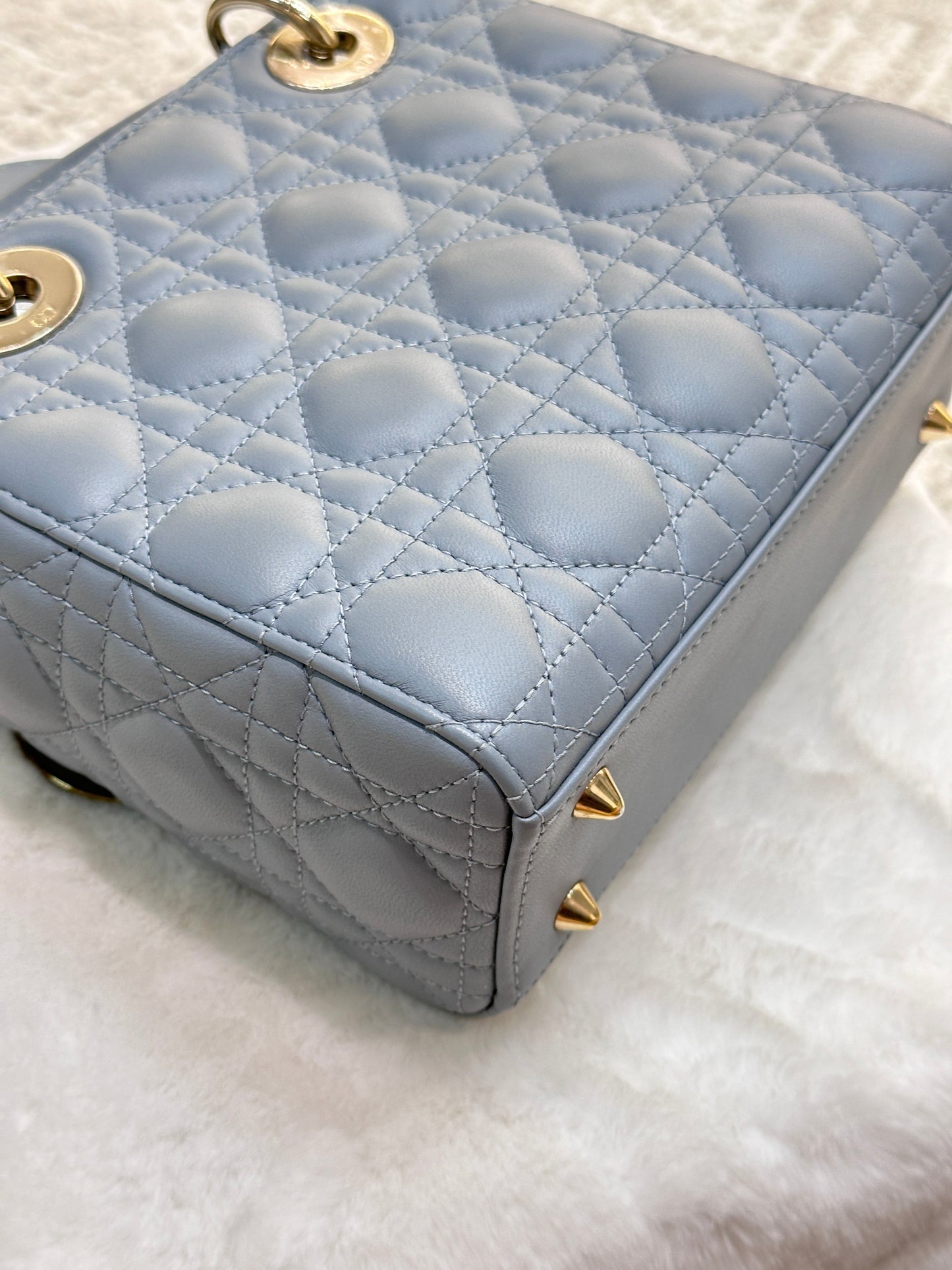 Small Lady Dior My ABC Dior Cannage Lambskin Sky Blue