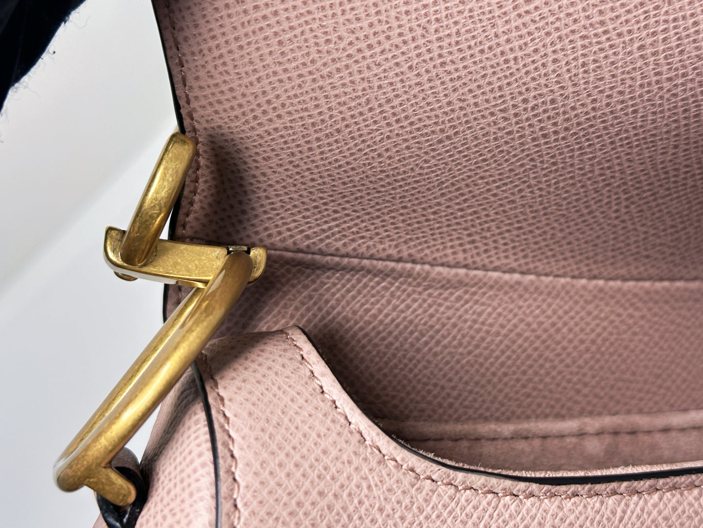 Christian Dior Saddle Bag with Strap Golden Saddle Nude Brush Grained Calfskin 2023 year