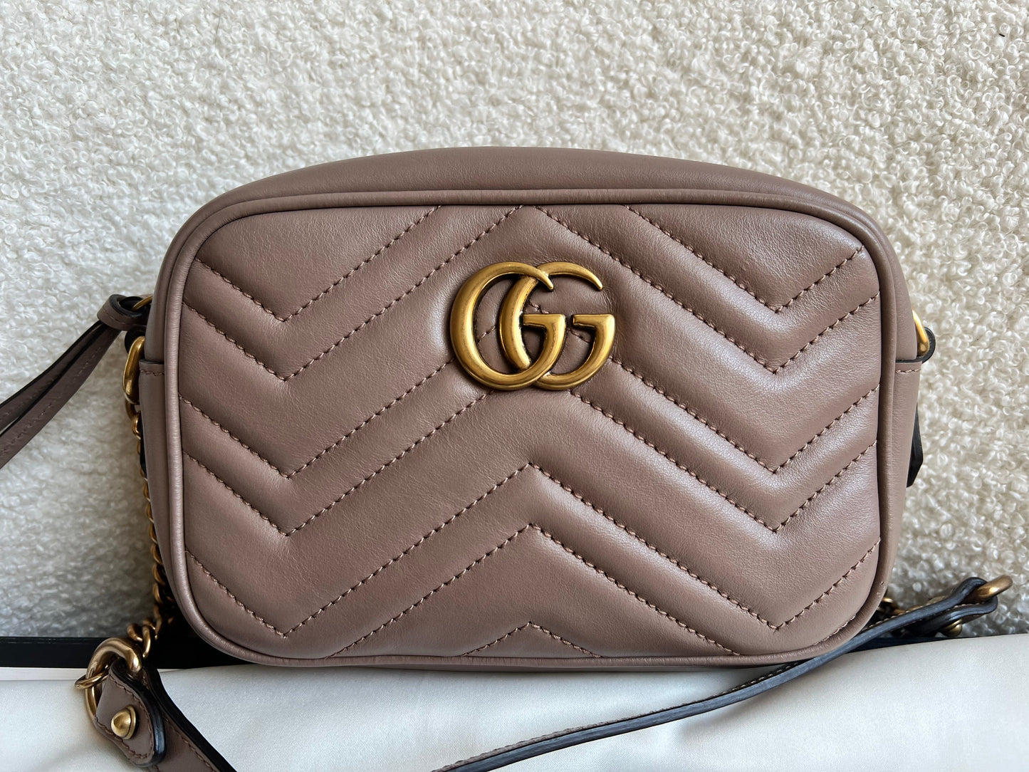 Gucci GG Dusty Pink Marmont Mini Shoulder Bag (RRP £1,360)