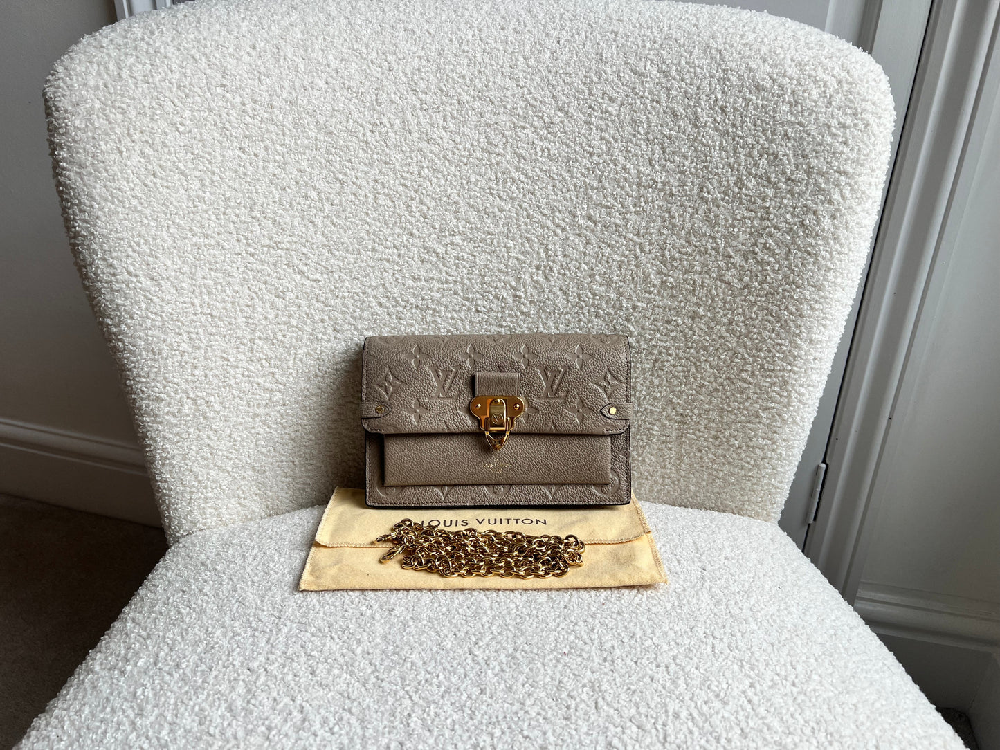 Louis Vuitton Grey Empreinte Vavin Chain Wallet (RRP £1410)