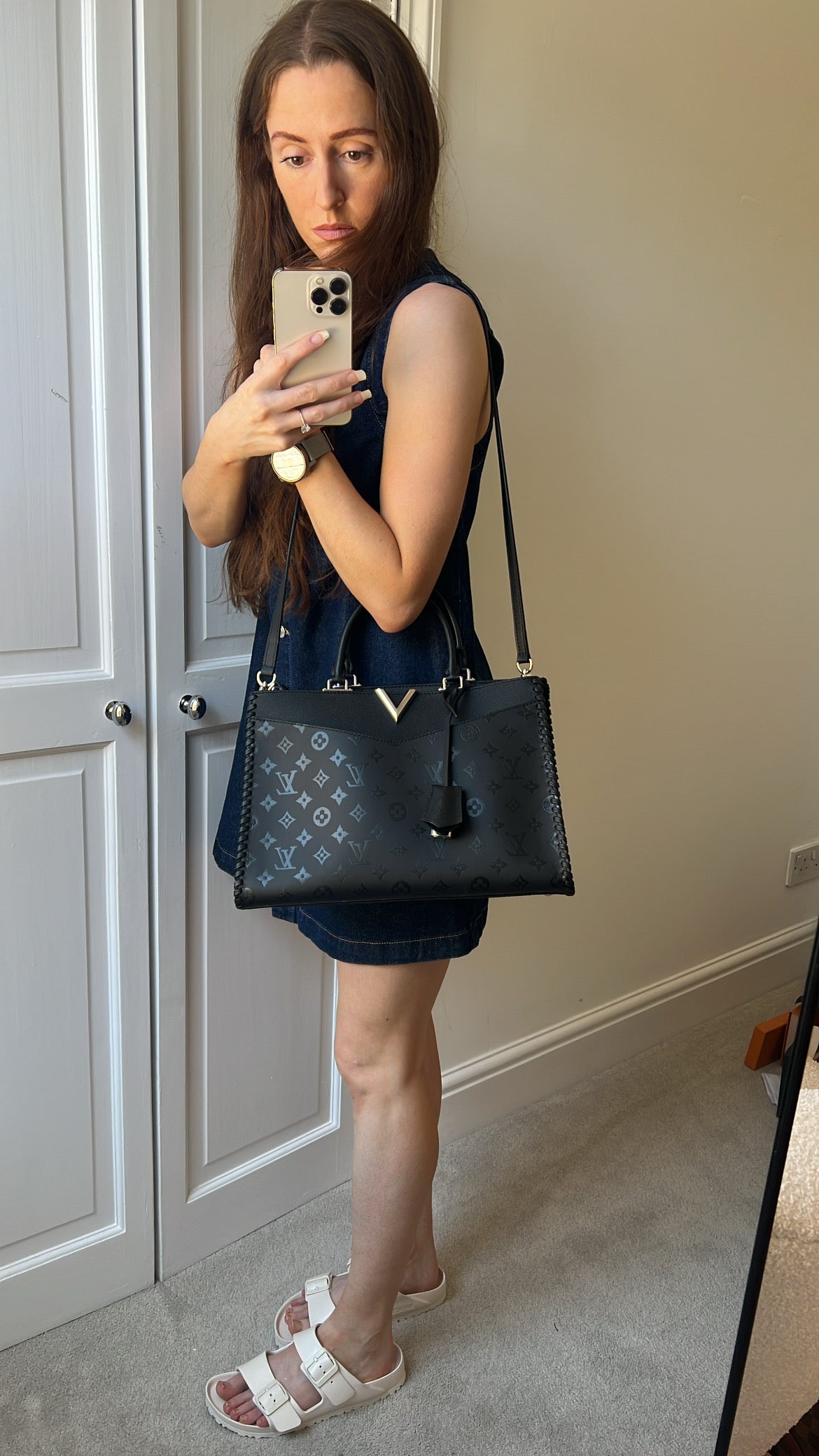 Louis Vuitton Monogram Cuir Plume Very Zipped Tote Black