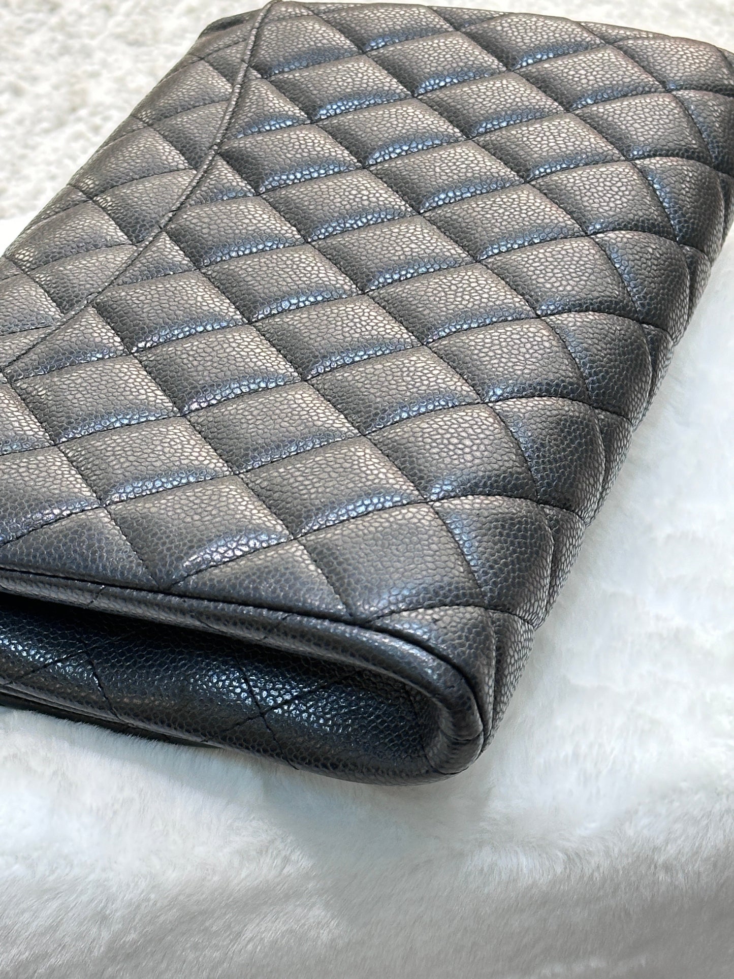 CHANEL Caviar Quilted Clutch With Chain Flap Black GHW