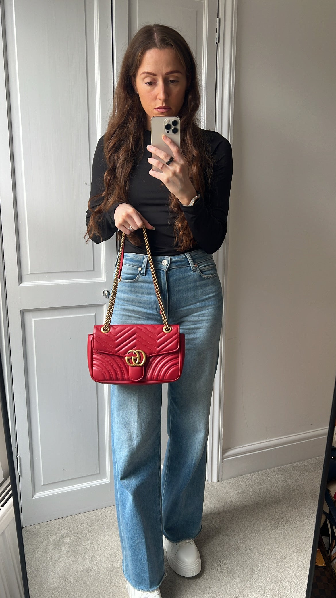 Gucci GG Hibiscus Red Marmont Small Shoulder Bag (RRP £2,070)
