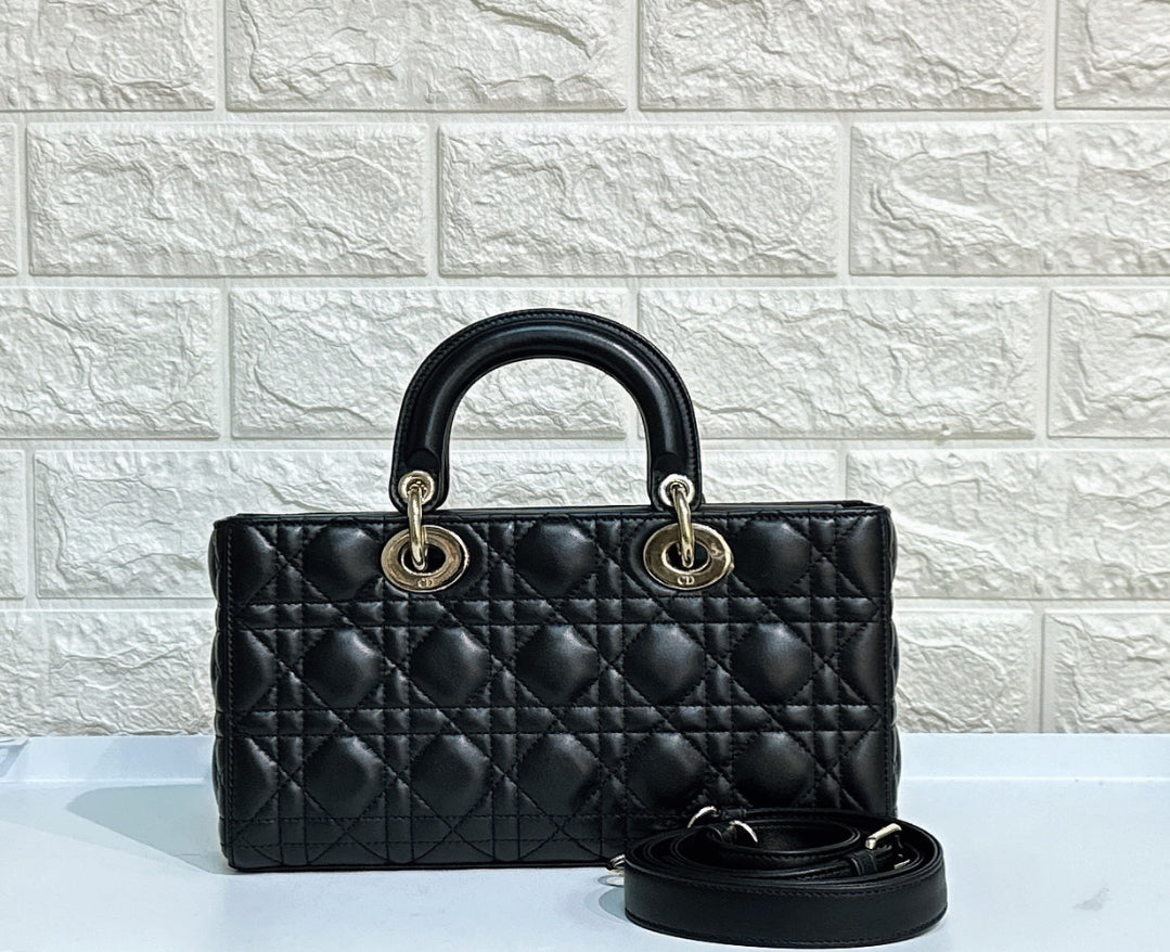 Dior Medium Lady D-Joy Bag Black Cannage Lambskin