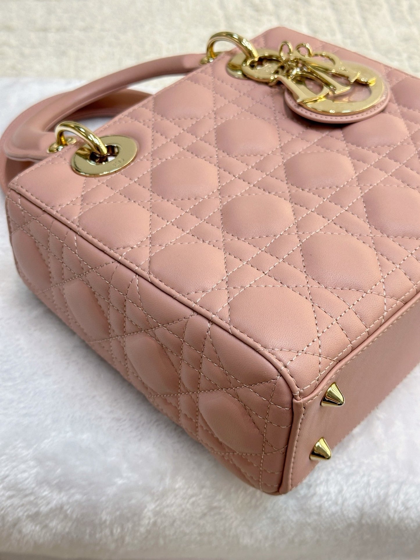 Christian Dior Small Lambskin Cannage My ABC Dior Lady Dior Pink