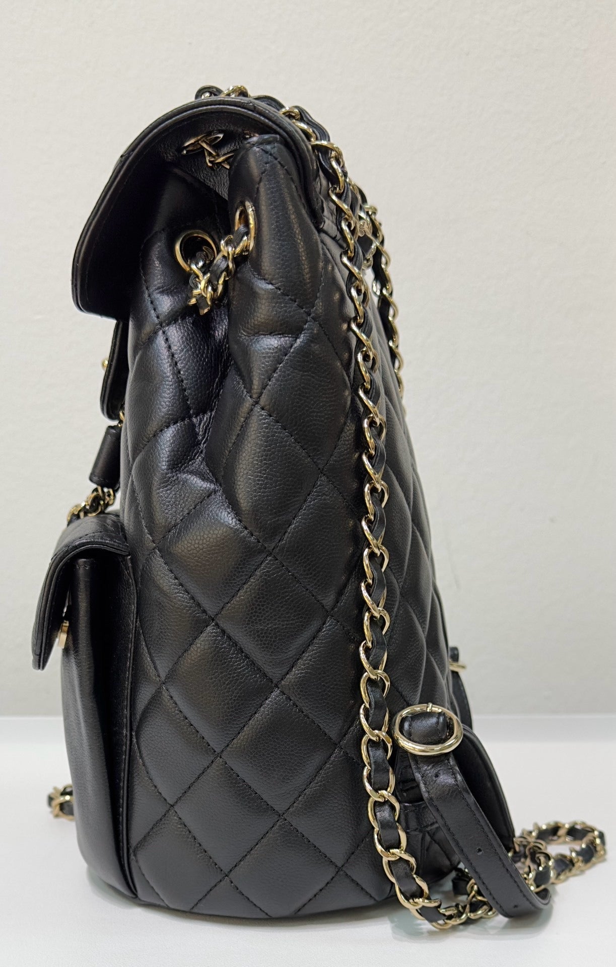 Chanel Caviar Quilted Pockets Backpack Black
