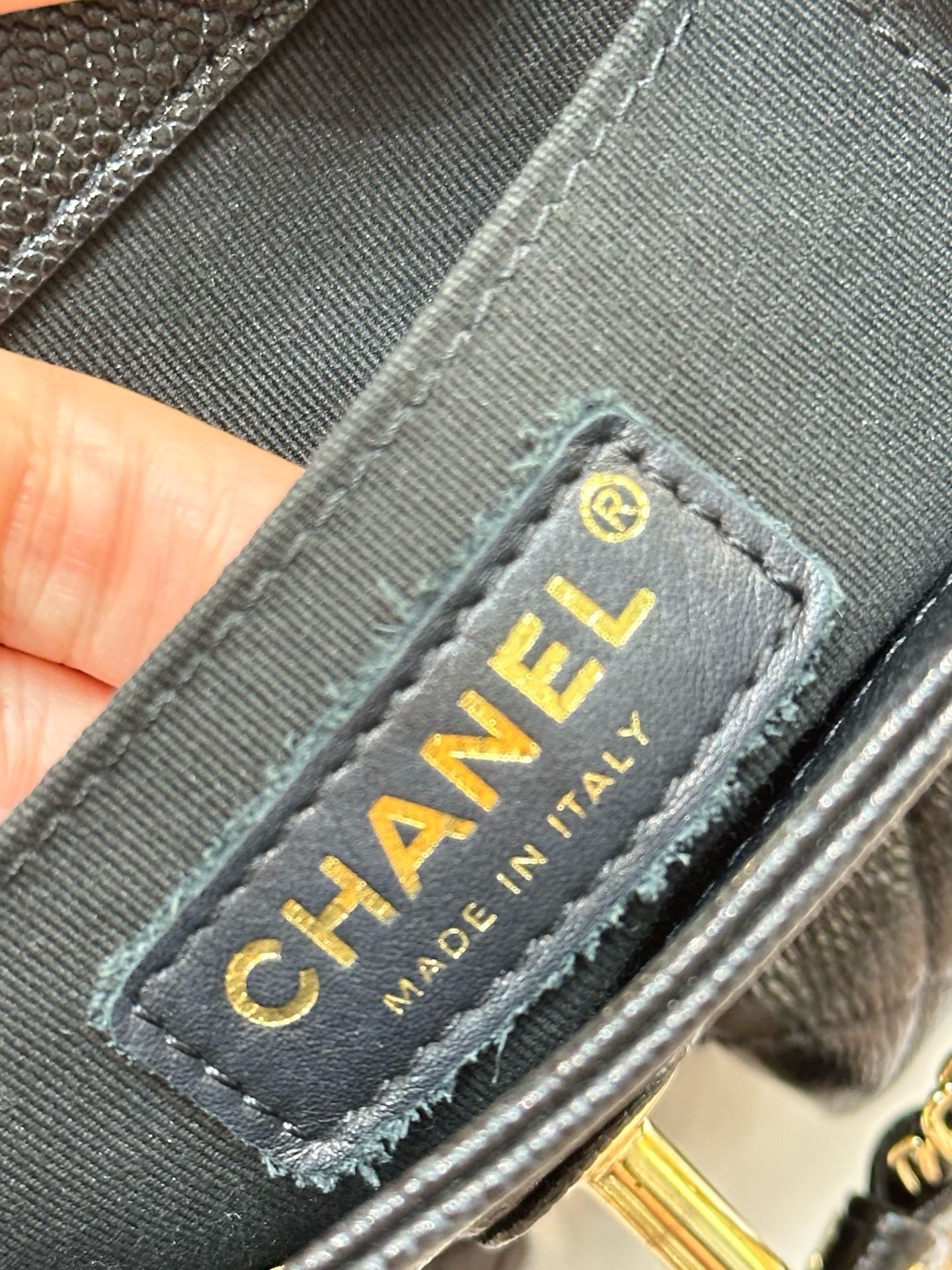 Chanel 23P Small Shiny Caviar Quilted Duma Pockets Drawstring Backpack Black GHW
