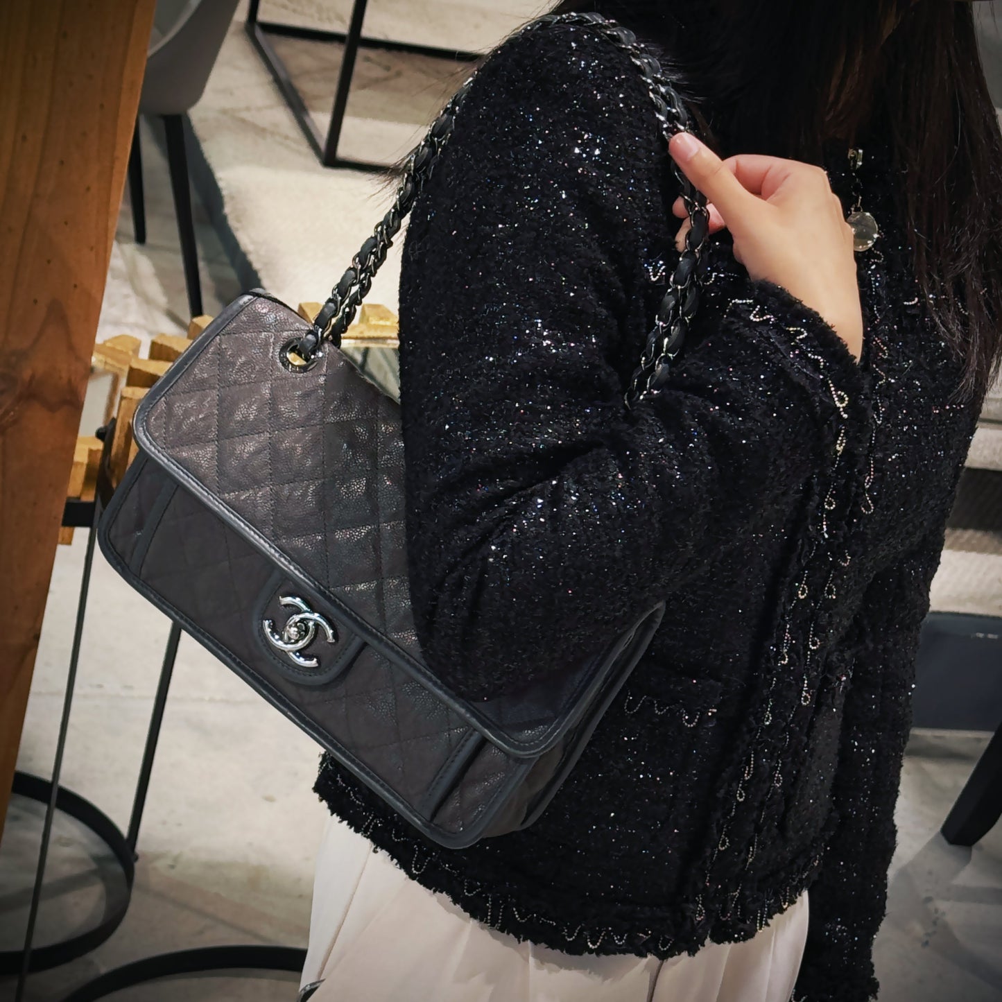 Chanel Caviar Quilted Medium French Reviera Flap Bag