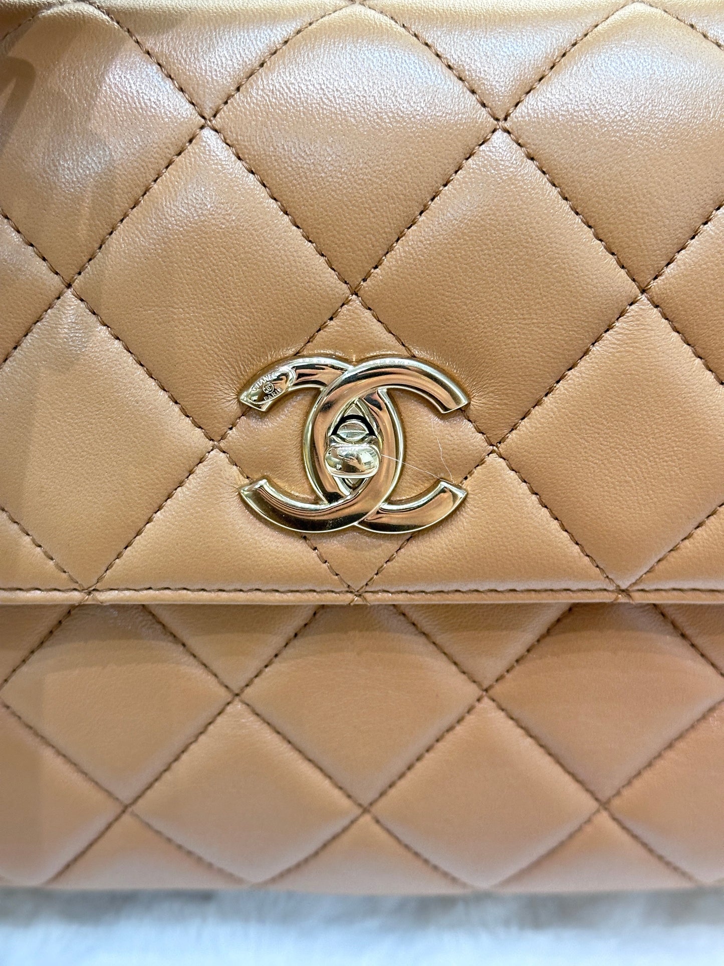 CHANEL  Small Trendy CC  Handle Flap Bag 19K Brown