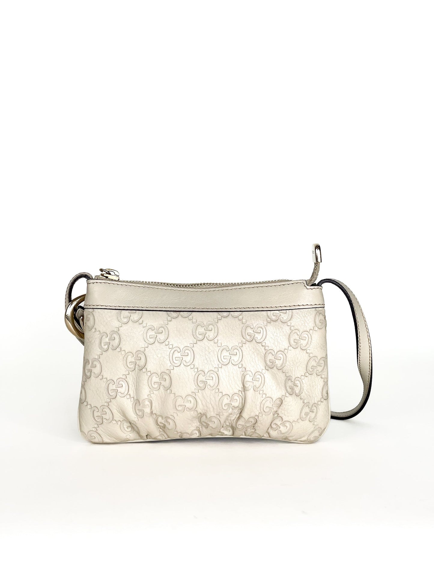 Gucci GG Canvas Shoulder Bag White