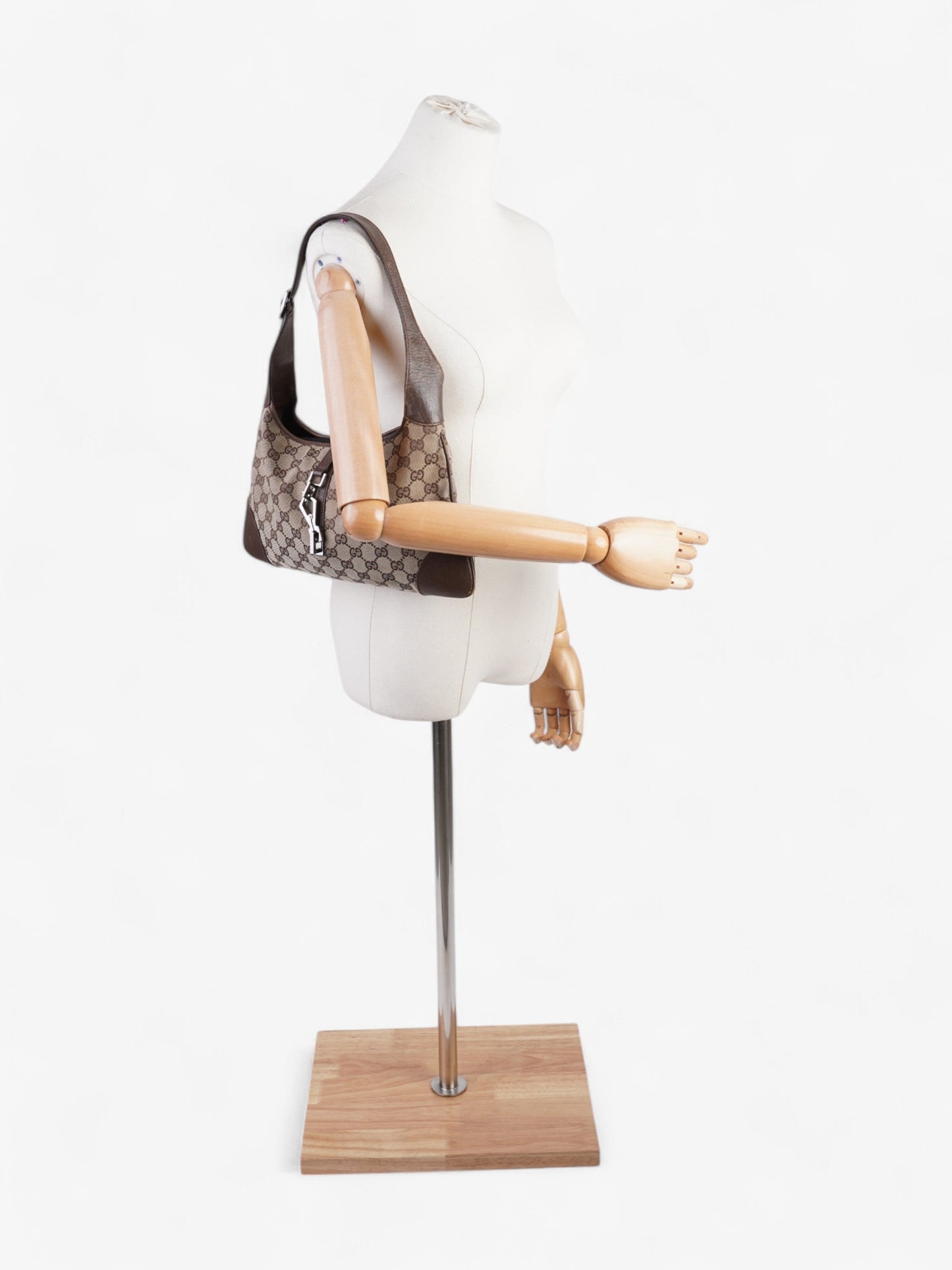 Gucci Vintage Jackie GG Supreme / Brown Canvas Small