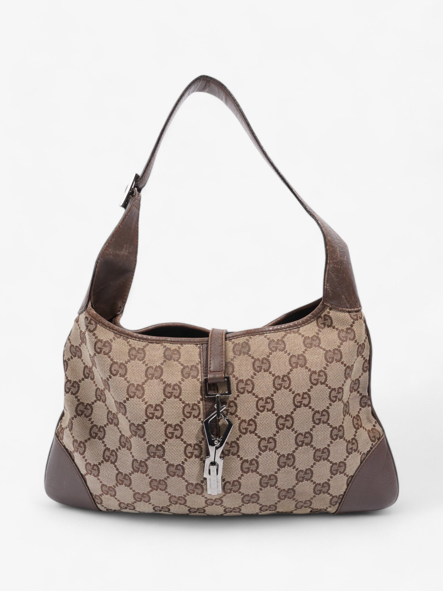Gucci Vintage Jackie GG Supreme / Brown Canvas Small