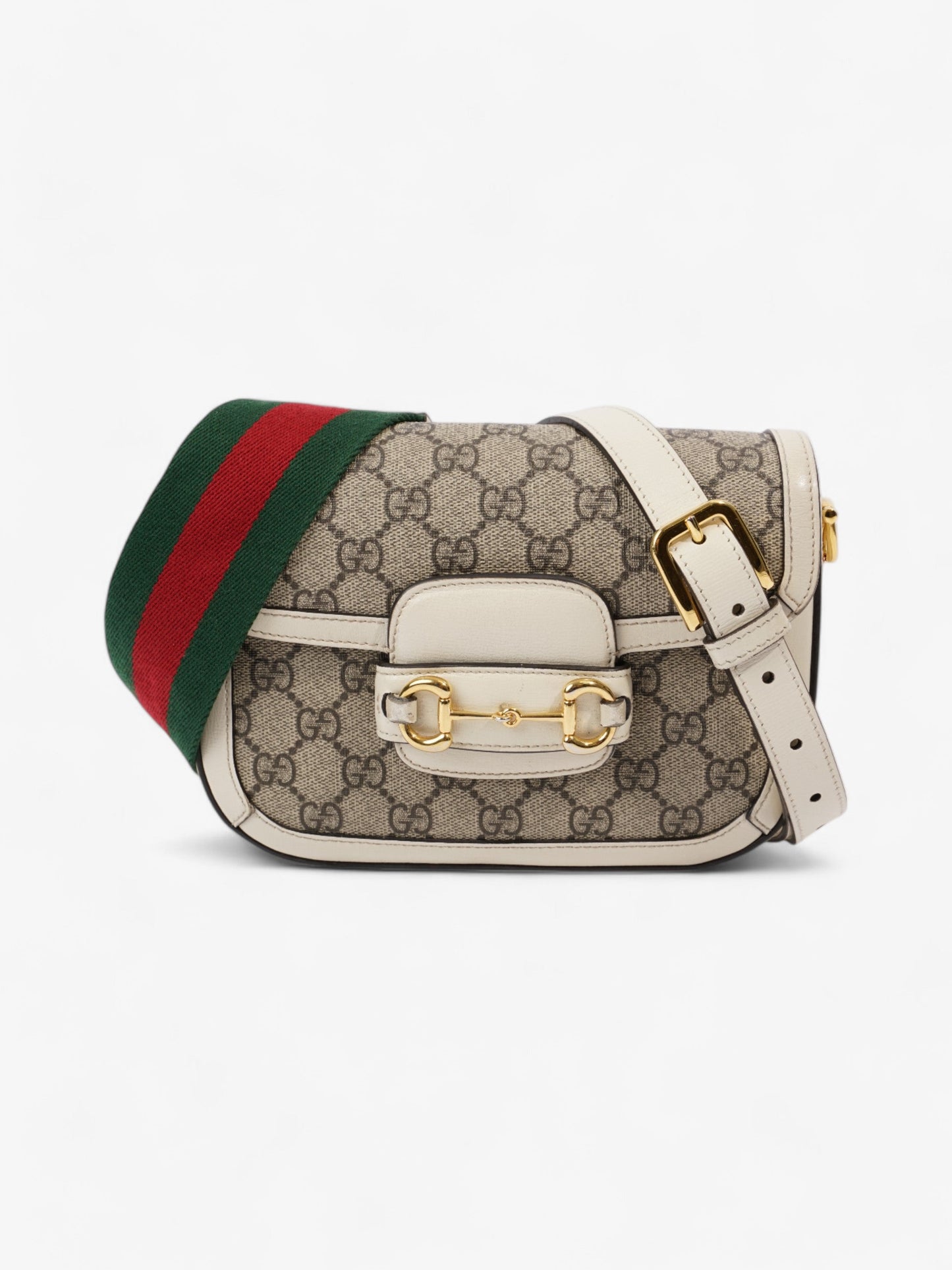 Gucci Horsebit 1955 Mini Bag White / Monogram Coated Canvas