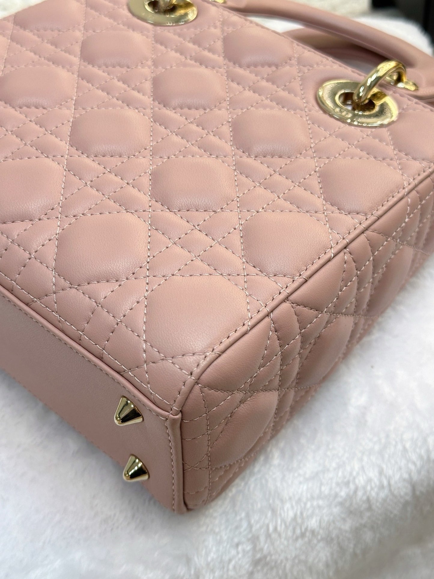 Christian Dior Small Lambskin Cannage My ABC Dior Lady Dior Pink