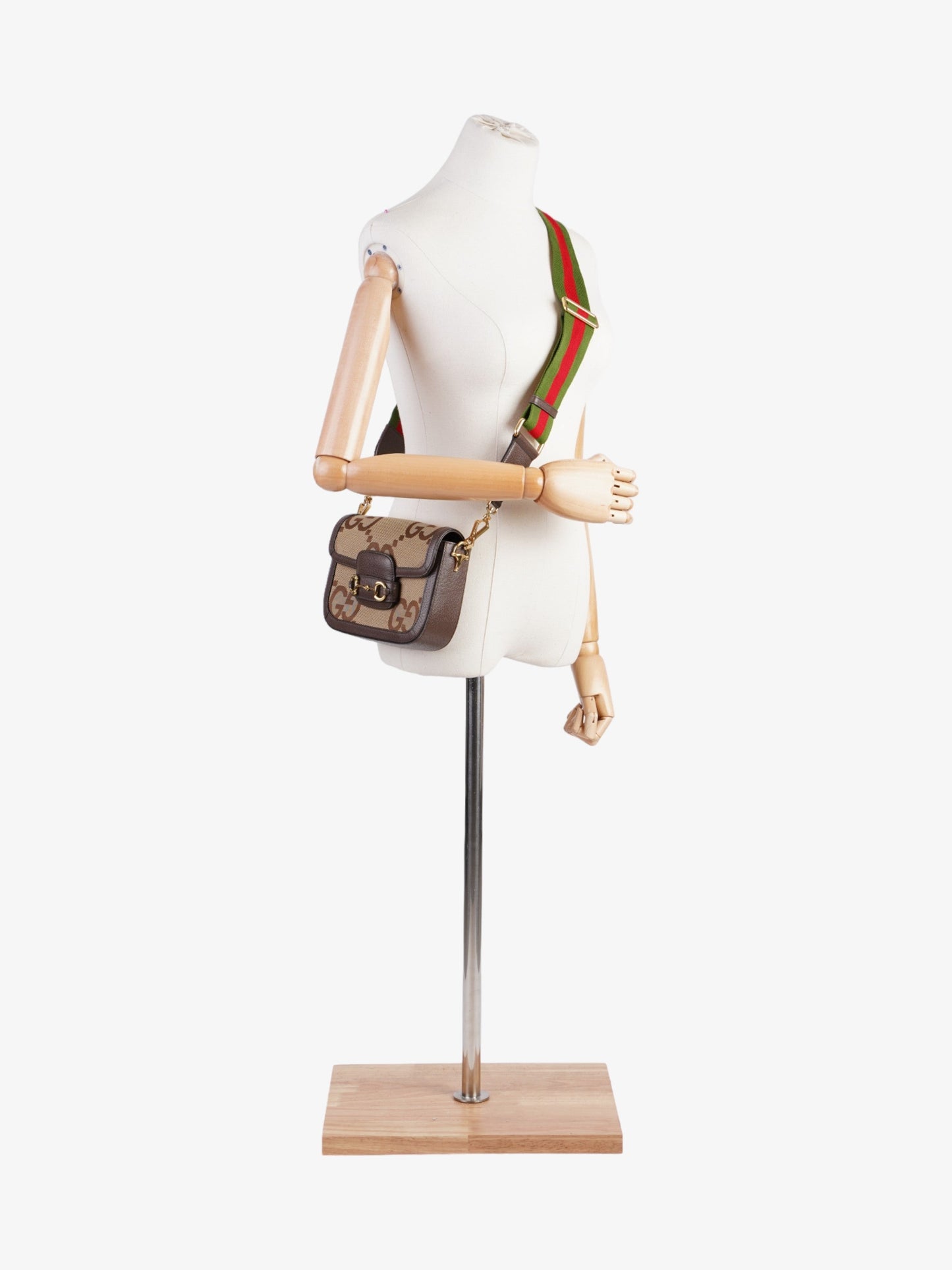 Gucci  Horsebit 1955 Beige And Jumbo Jumbo GG Canvas Mini