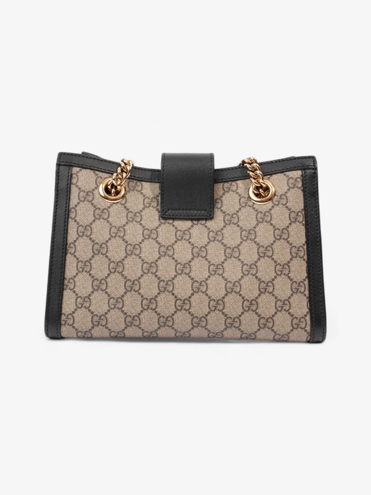 Gucci Padlock Beige And Ebony GG Supreme / Black Coated Canvas Small