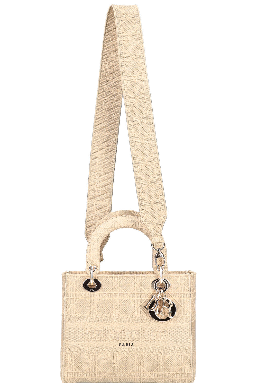 CHRISTIAN DIOR Lady D-Lite Medium Cannage Beige