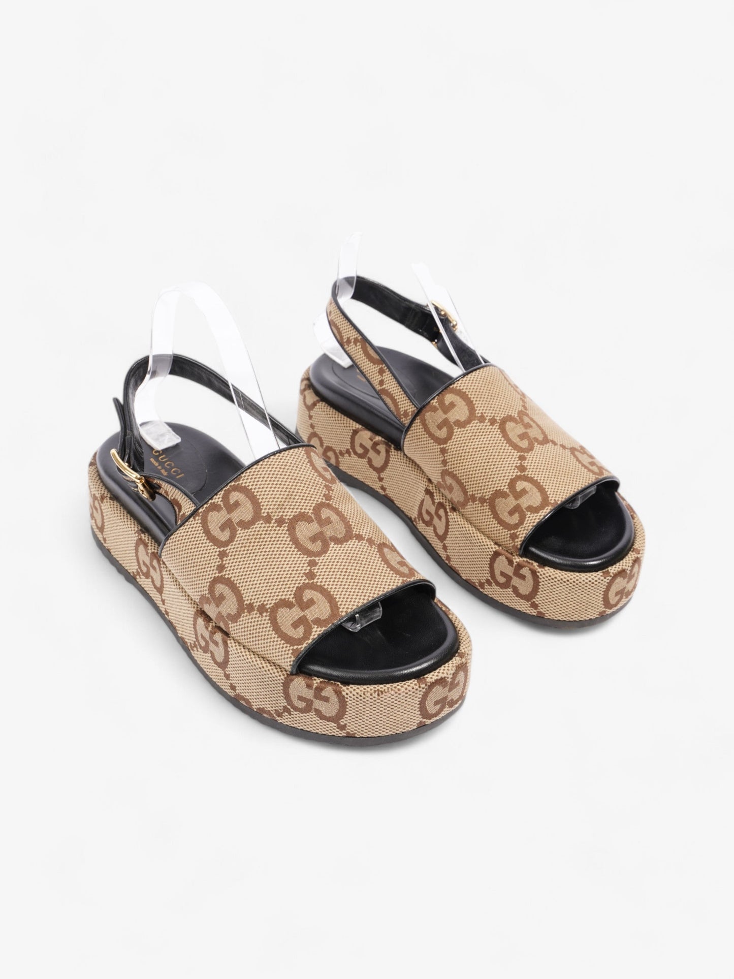 Gucci GG Angelina Platform Sandal GG Supreme / Black Canvas EU 39.5 UK 6.5