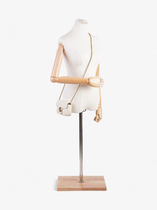 Gucci GG Marmont Super Mini Light Grey Matelasse Leather