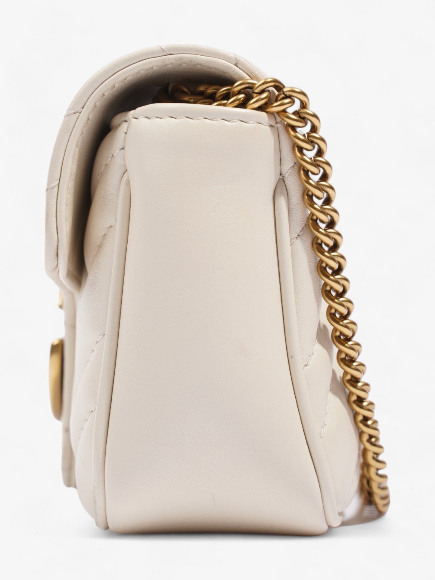 Gucci GG Marmont Super Mini Light Grey Matelasse Leather