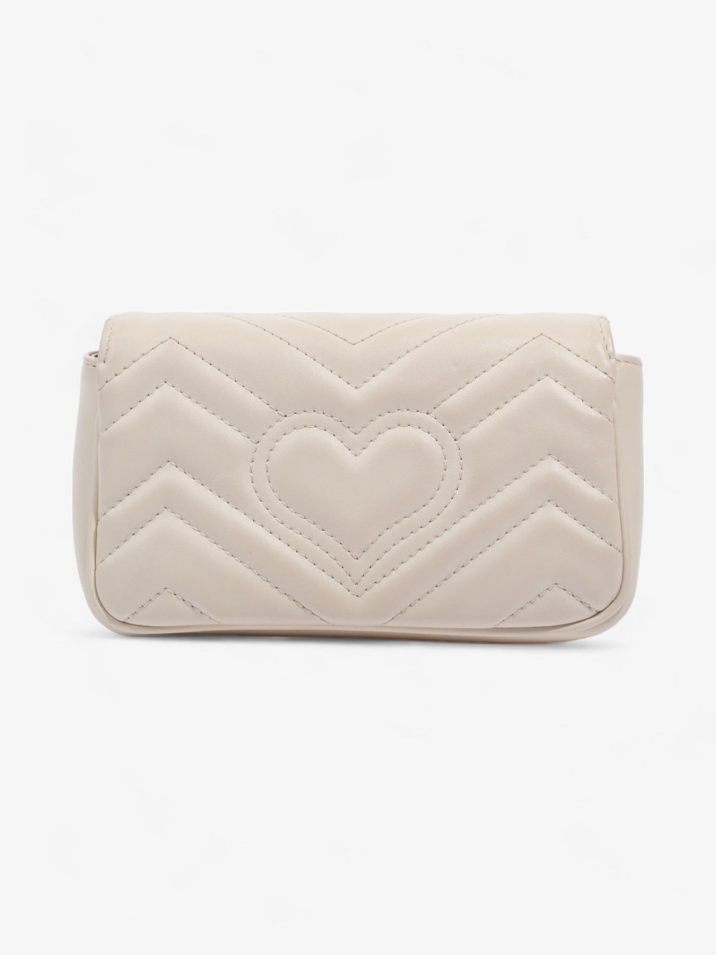 Gucci GG Marmont Super Mini Light Grey Matelasse Leather