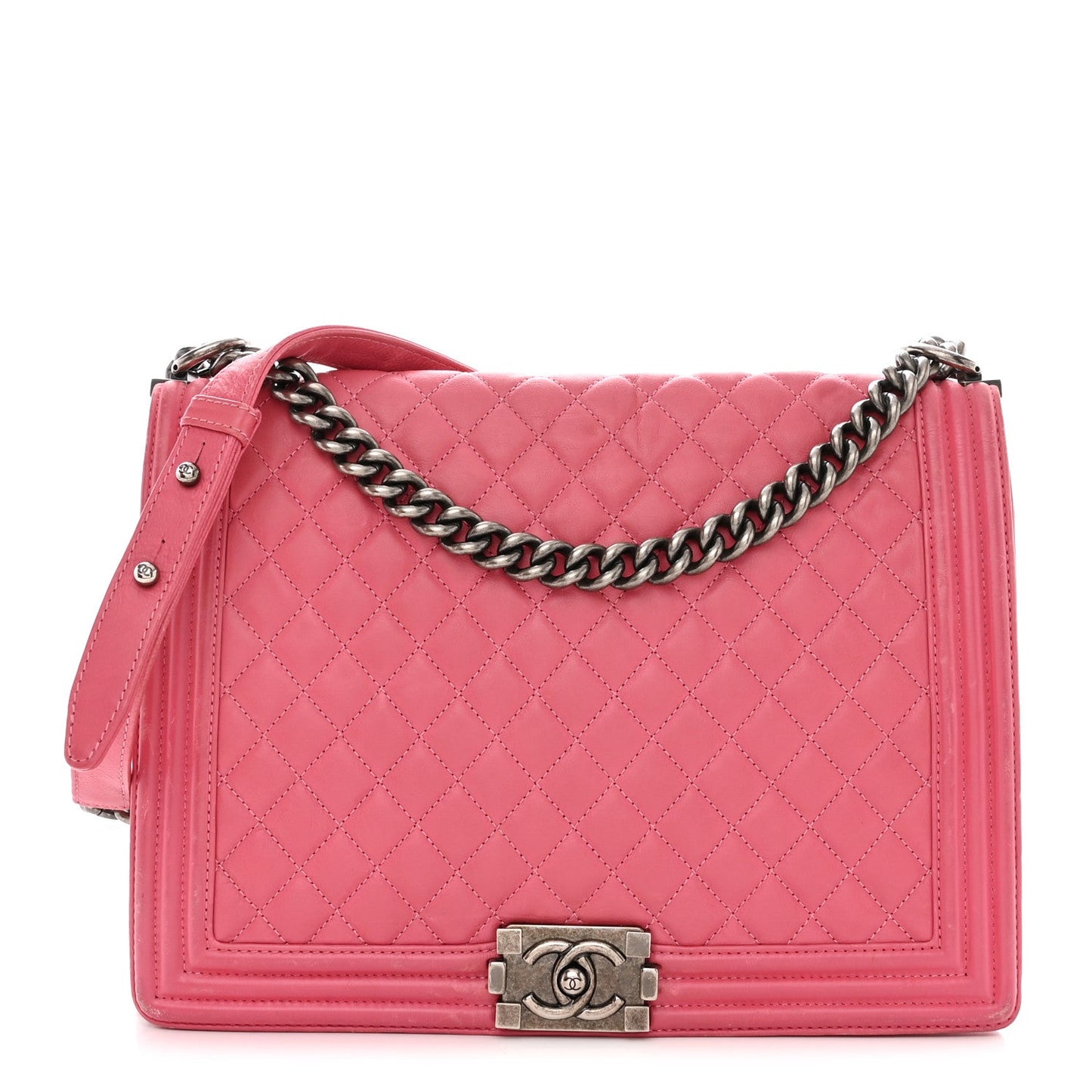 CHANEL CALFSKIN QUILTED LARGE BOY FLAP BAG