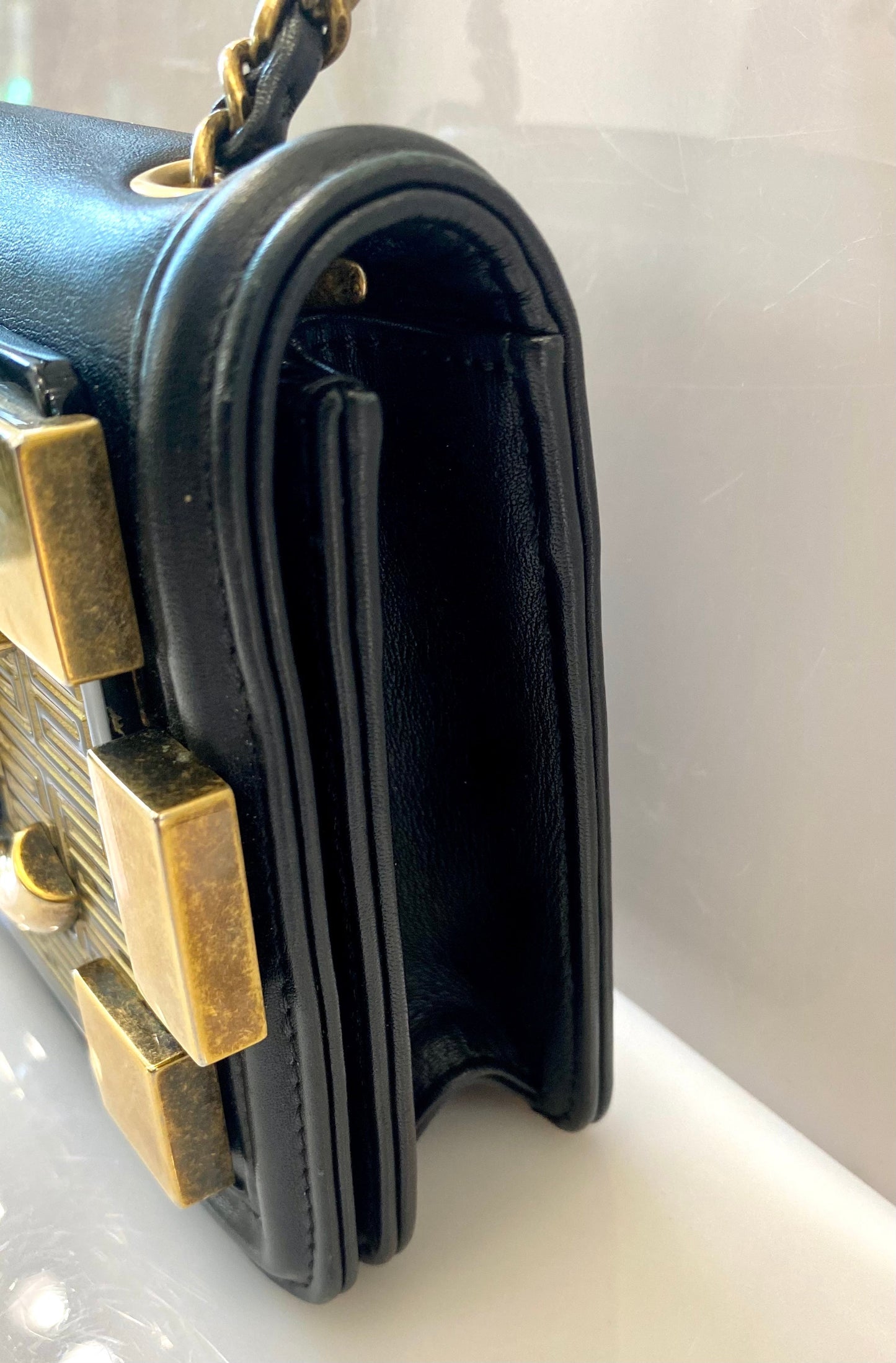 CHANEL SEAMLESS GREEK BOY MINI BRICK BAG